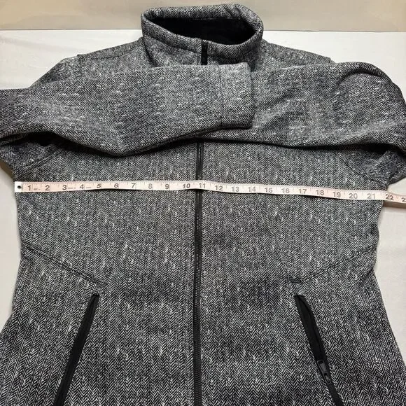 The North Face Women’s Large Jacket Gray Herringbone Softshell Fleece Zip Up - Picture 7 of 11